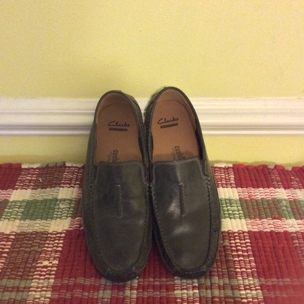 Clark’s men black leather shoes size 9 1/2